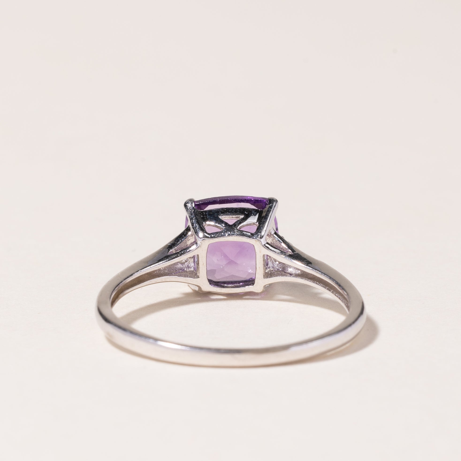 10K White Gold Amethyst & Diamond Ring | 1.37ct, 0.54ctw | SZ 6.75 |