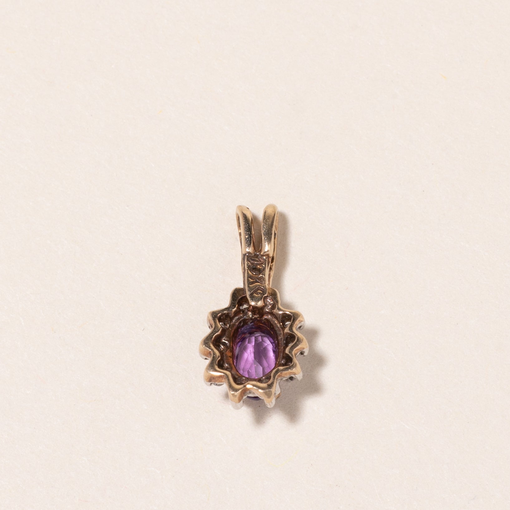 10K Yellow Gold Amethyst & Diamond Pendant | 0.17ct, 0.05ctw |
