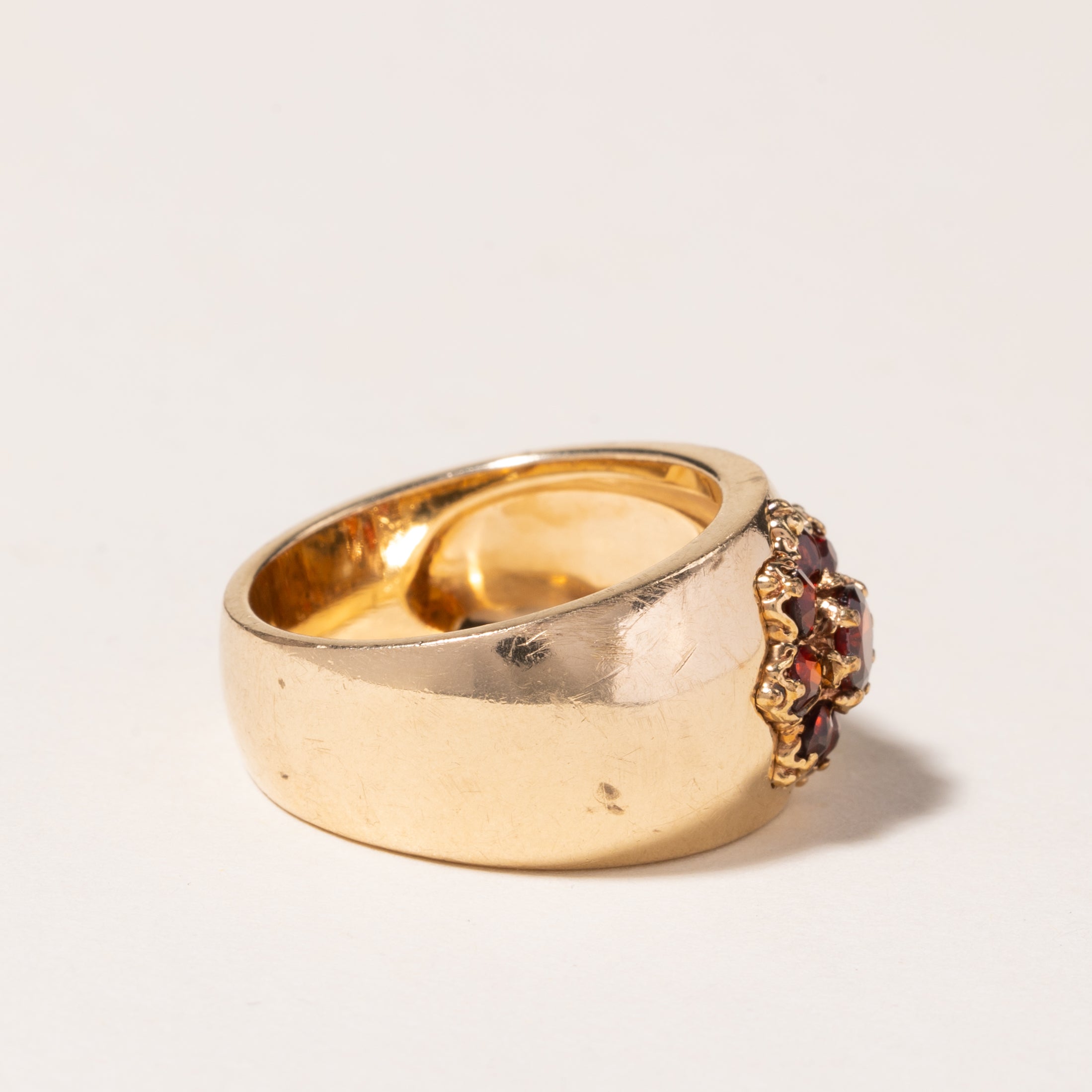 14K Yellow Gold Garnet Band | 1.02ctw | SZ 8.75 |
