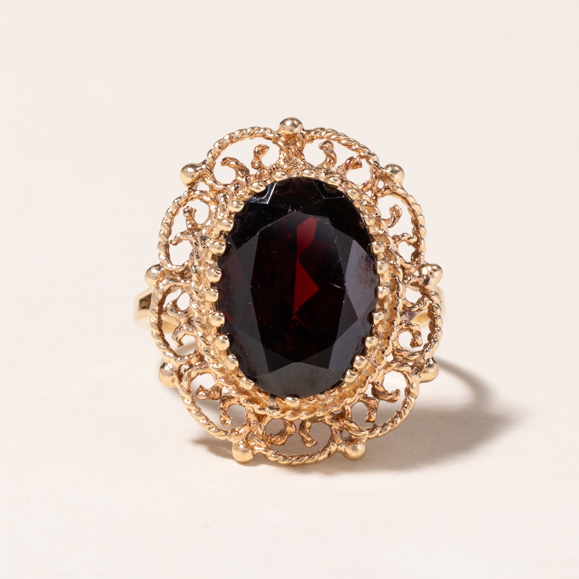 10K Yellow Gold Garnet Ring | 7.01ct | SZ 7.75 |