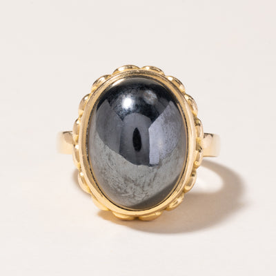 18K Yellow Gold Hematite Cocktail Ring | 20.67ct | SZ 6.25 |