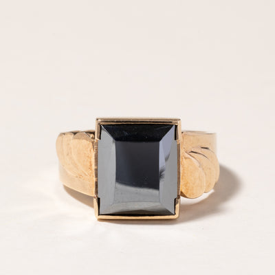 10K Yellow Gold Hematite Ring | 3.29ct | SZ 8.5 |