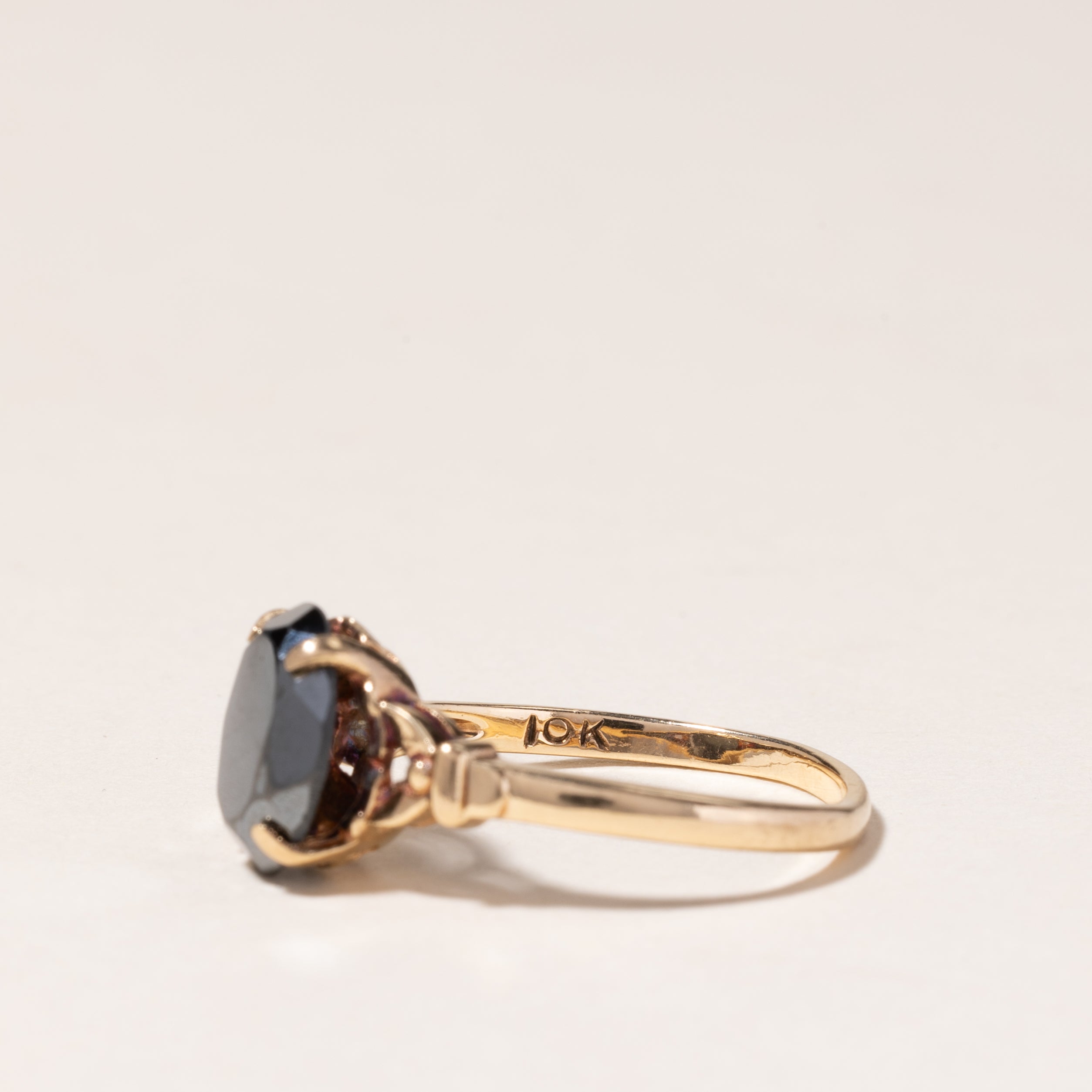 Bague en or jaune 10 carats et hématite | 1,76 ct | Taille 6,5 | 
