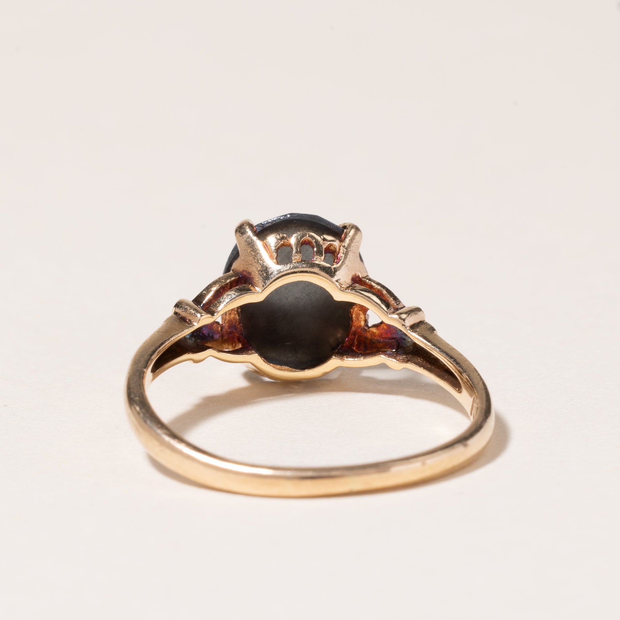 Bague en or jaune 10 carats et hématite | 1,76 ct | Taille 6,5 | 