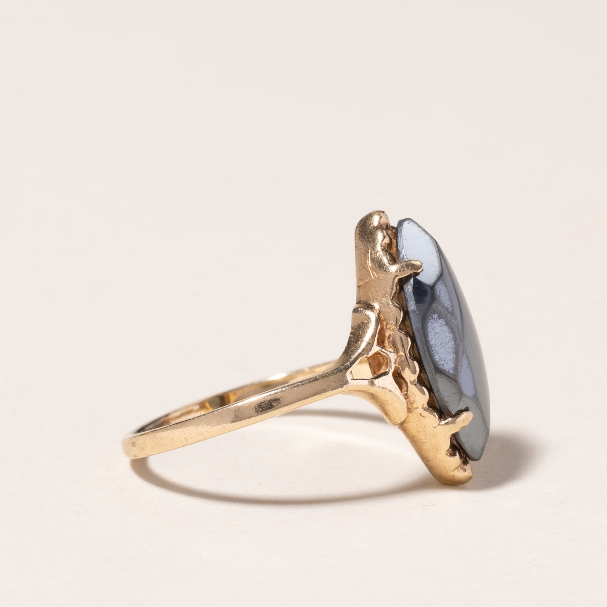 10K Yellow Gold Hematite Ring | 2.59ct | SZ 5.25 |