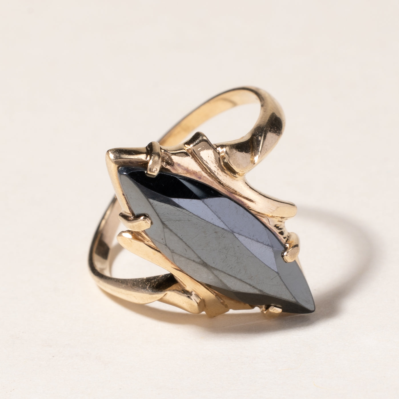 10K Yellow Gold Hematite Ring | 2.09ct | SZ 6.25 |