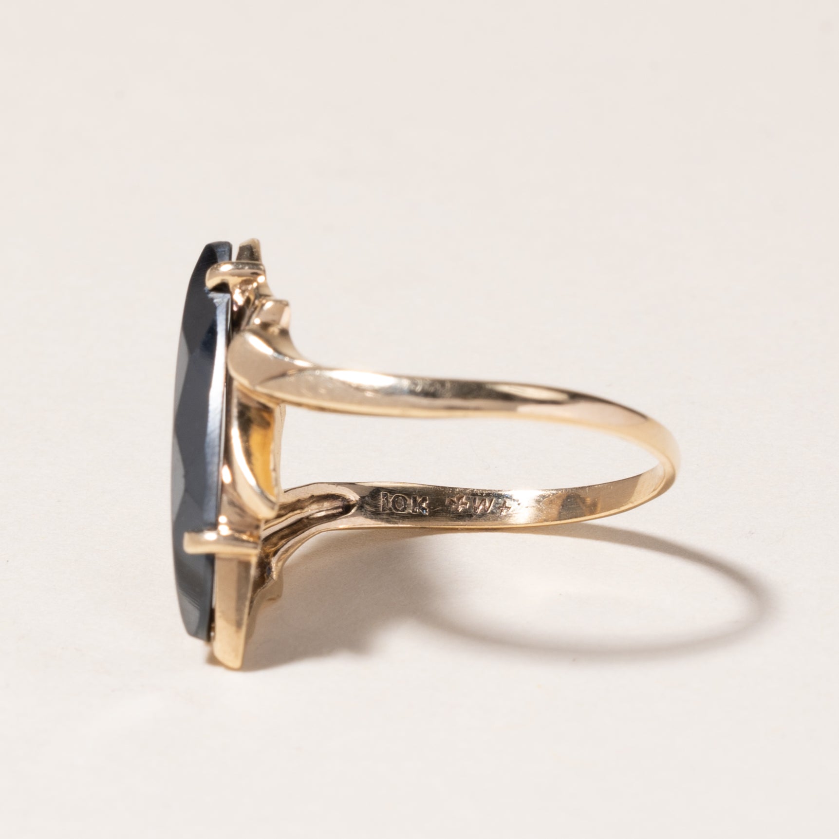 10K Yellow Gold Hematite Ring | 2.09ct | SZ 6.25 |