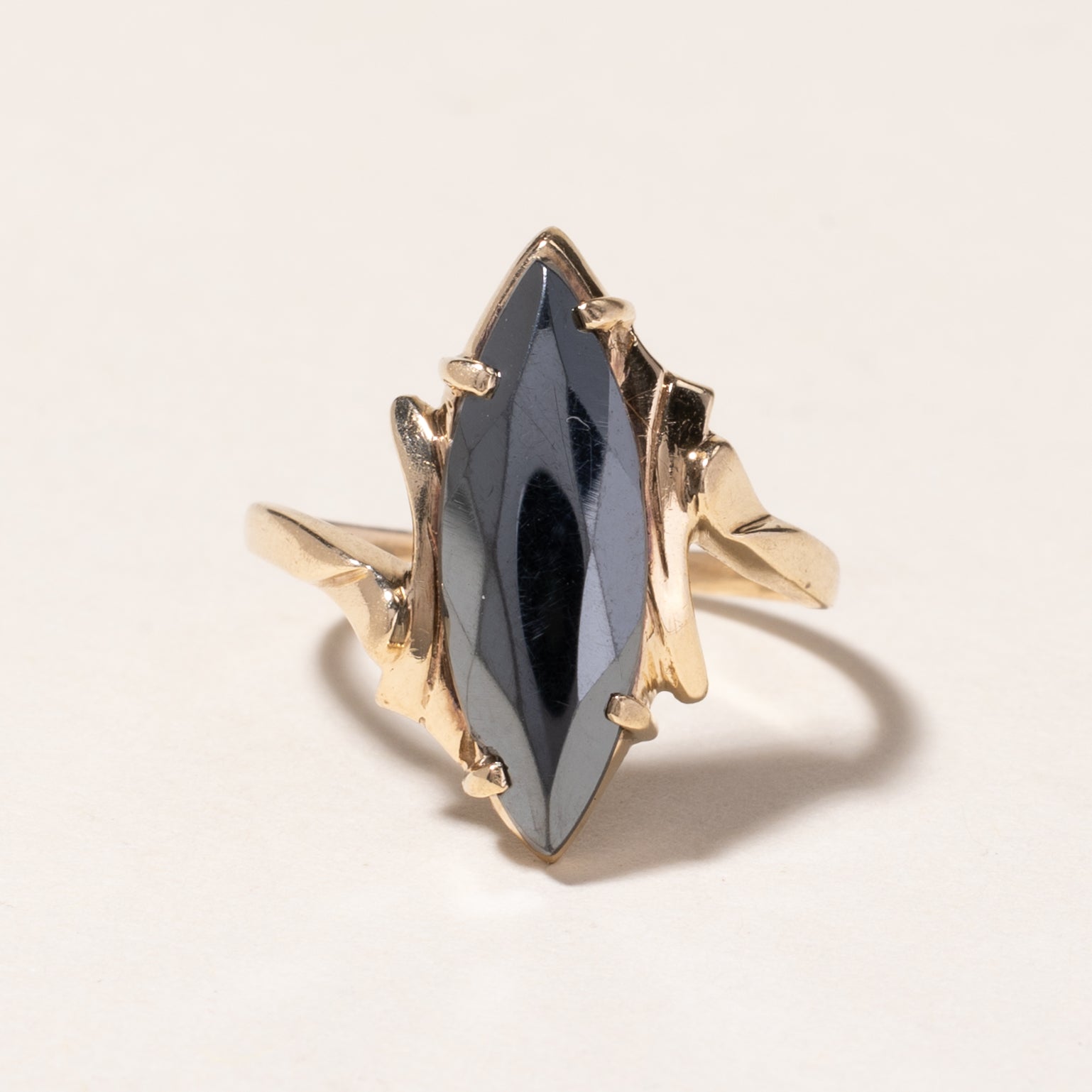 10K Yellow Gold Hematite Ring | 2.09ct | SZ 6.25 |