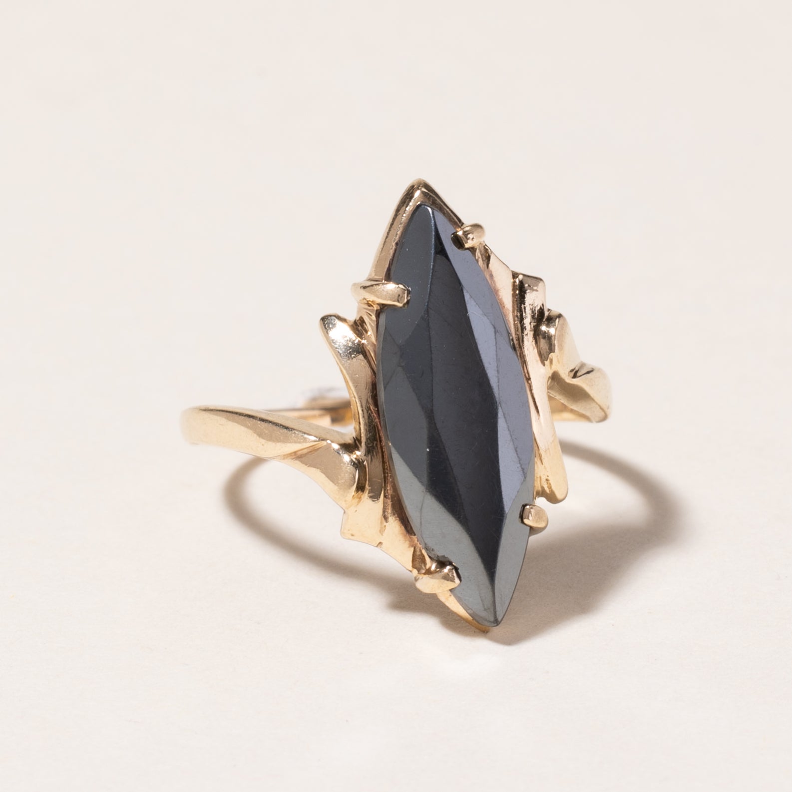 10K Yellow Gold Hematite Ring | 2.09ct | SZ 6.25 |