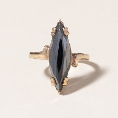 10K Yellow Gold Hematite Ring | 3.18ct | SZ 4.75 |