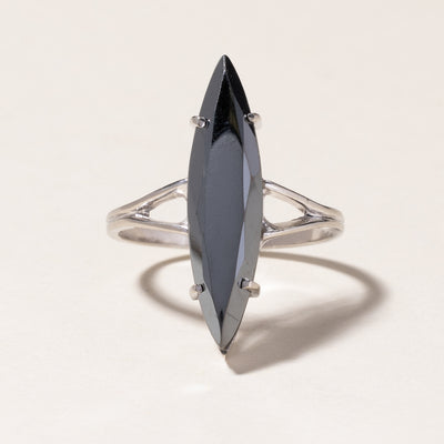 10K White Gold Hematite Ring | 3.75ct | SZ 8.75 |