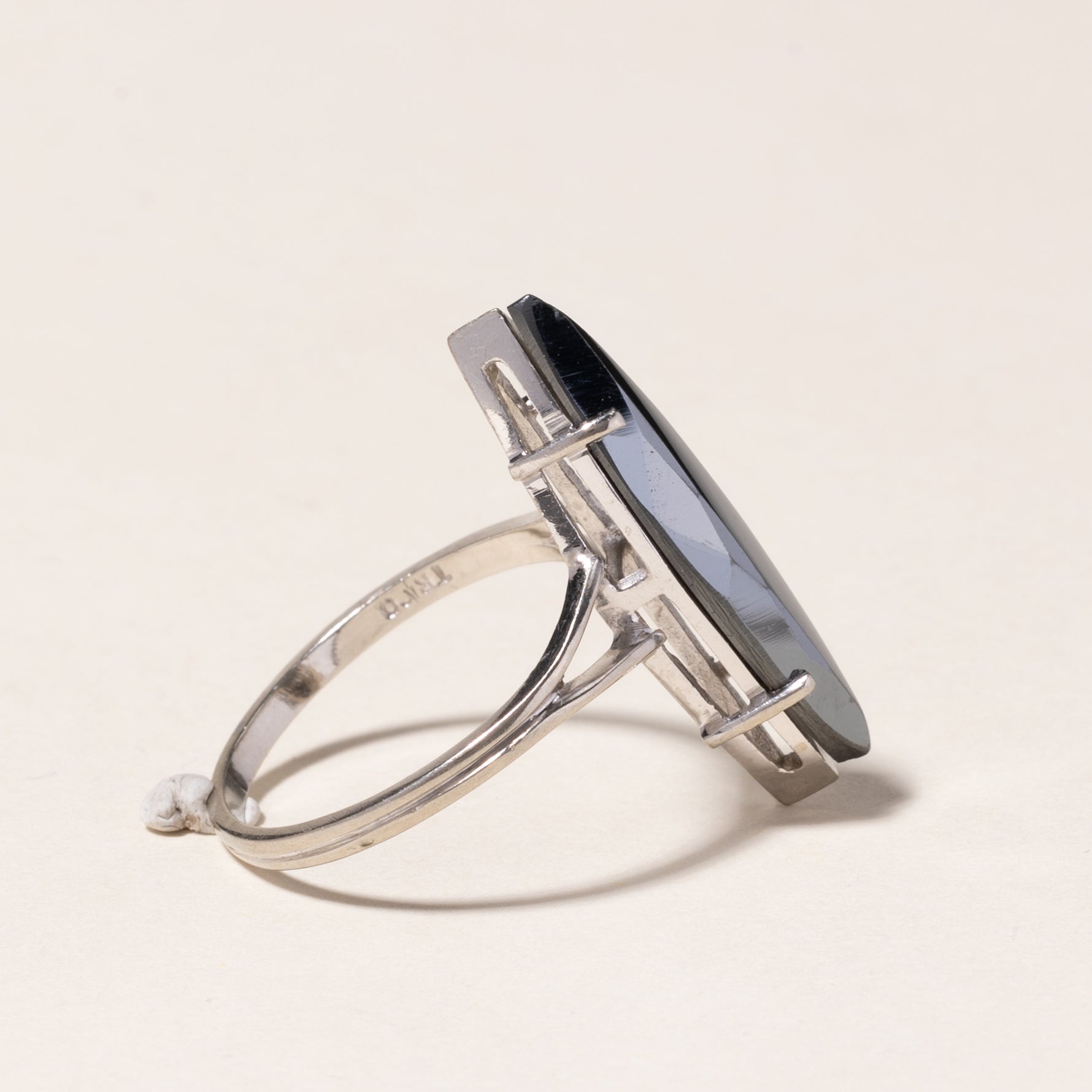 10K White Gold Hematite Ring | 3.75ct | SZ 8.75 |