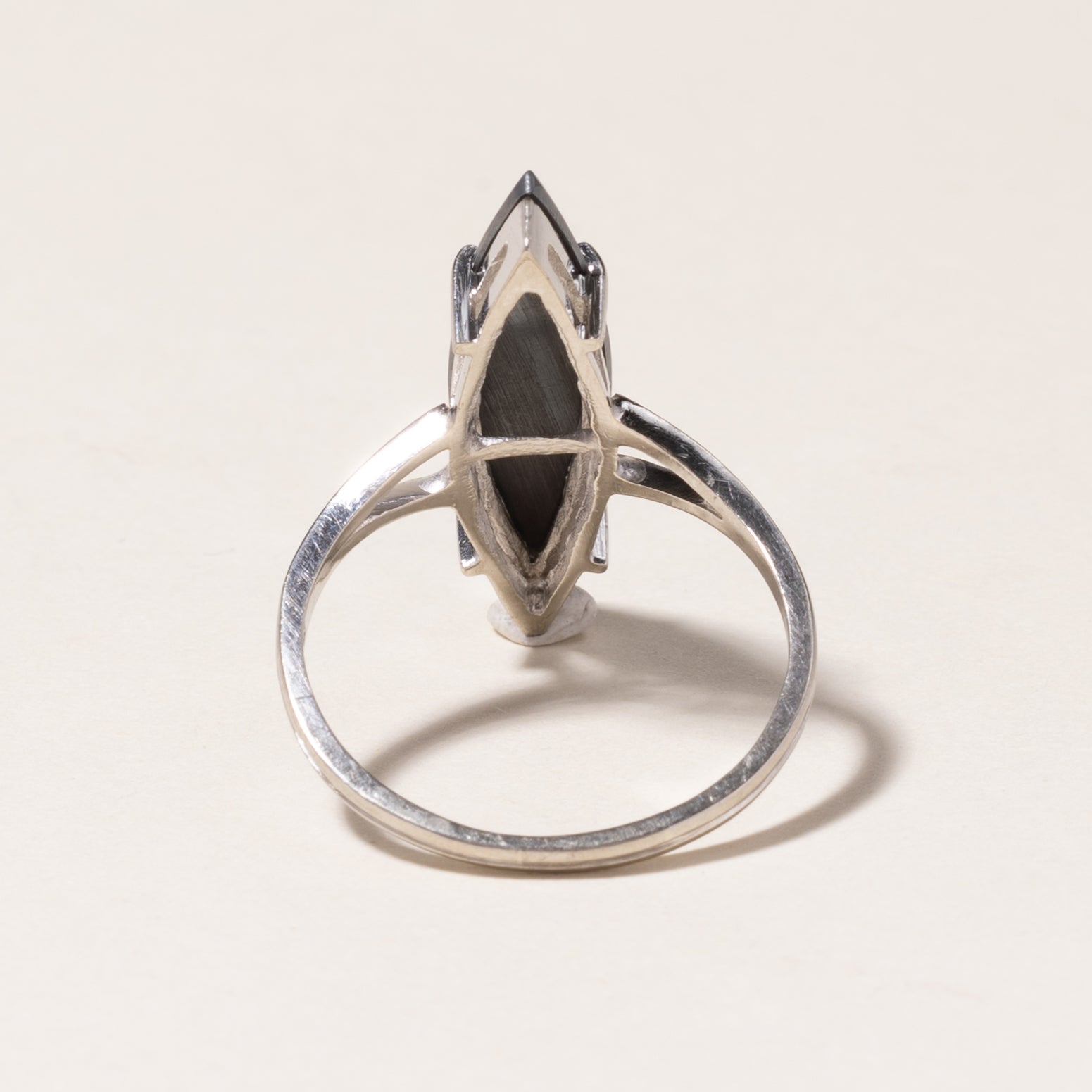 10K White Gold Hematite Ring | 3.75ct | SZ 8.75 |