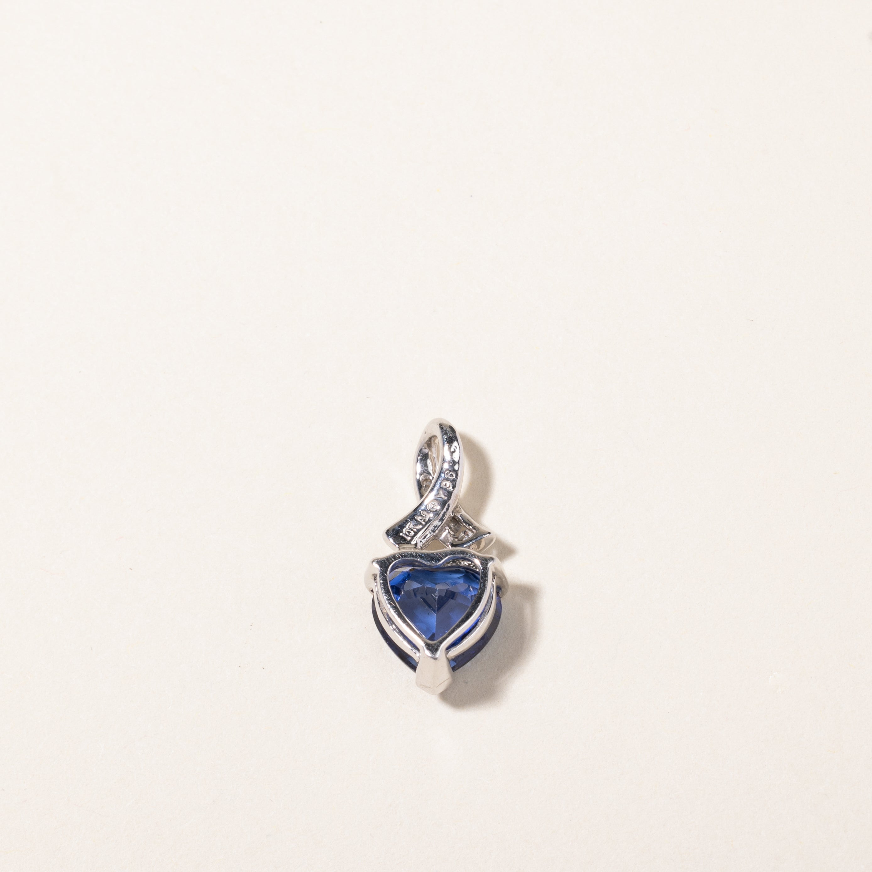 10K  Sapphire & Diamond Heart Pendant | 4.04ct, 0.04ctw