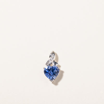 10K  Sapphire & Diamond Heart Pendant | 4.04ct, 0.04ctw