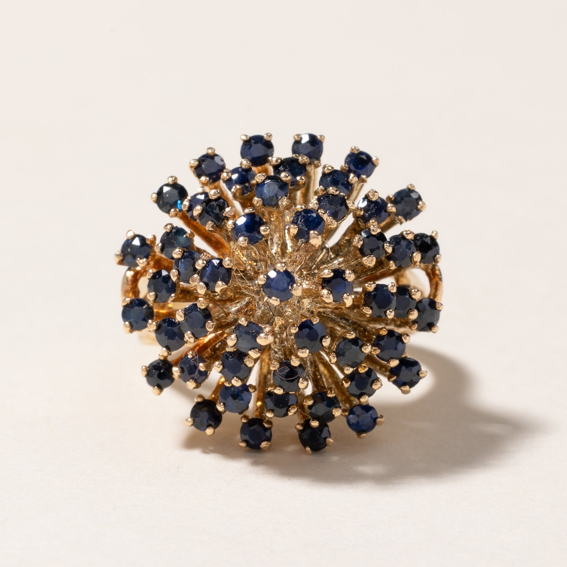 14K Sapphire Cluster Cocktail Ring | SZ 4.5
