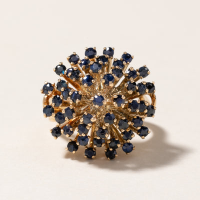 14K Sapphire Cluster Cocktail Ring | SZ 4.5
