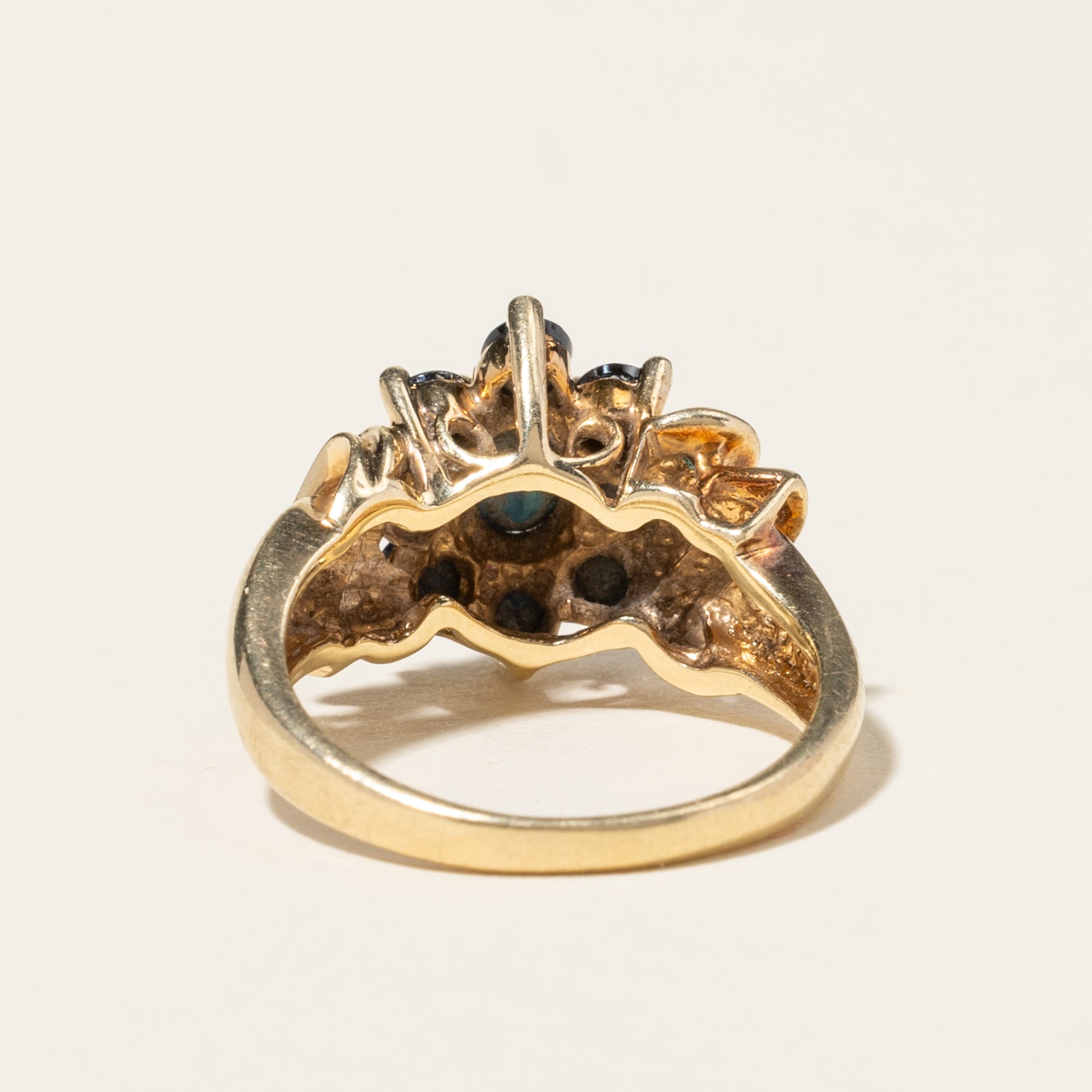 10K Yellow Gold Sapphire Petal Cocktail Ring | 1.69ctw | 6.25