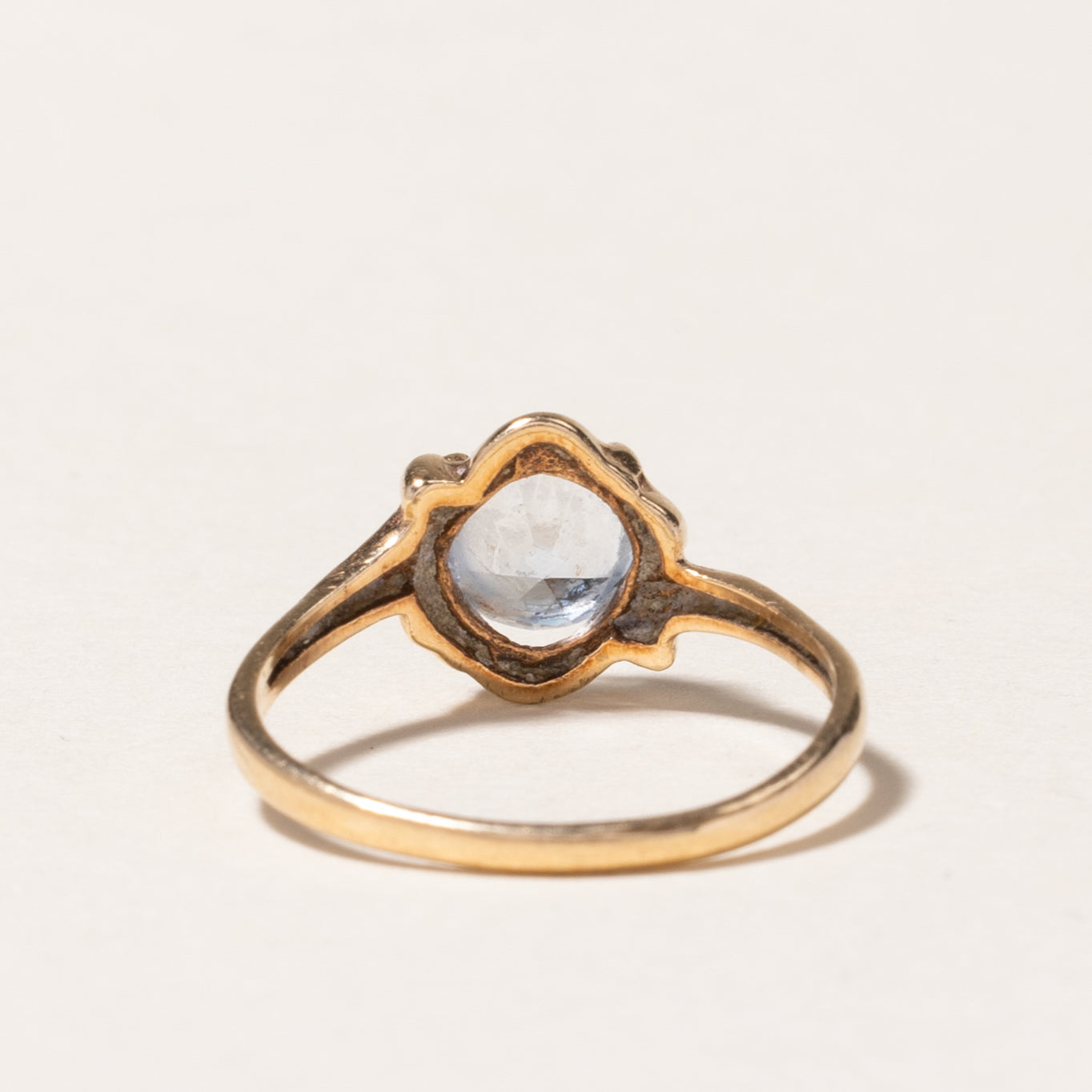10K Round Cut Aquamarine Ring | 0.65ct | SZ 4.75
