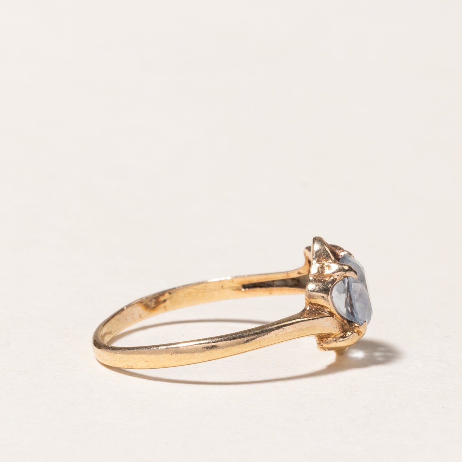 10K Round Cut Aquamarine Ring | 0.65ct | SZ 4.75