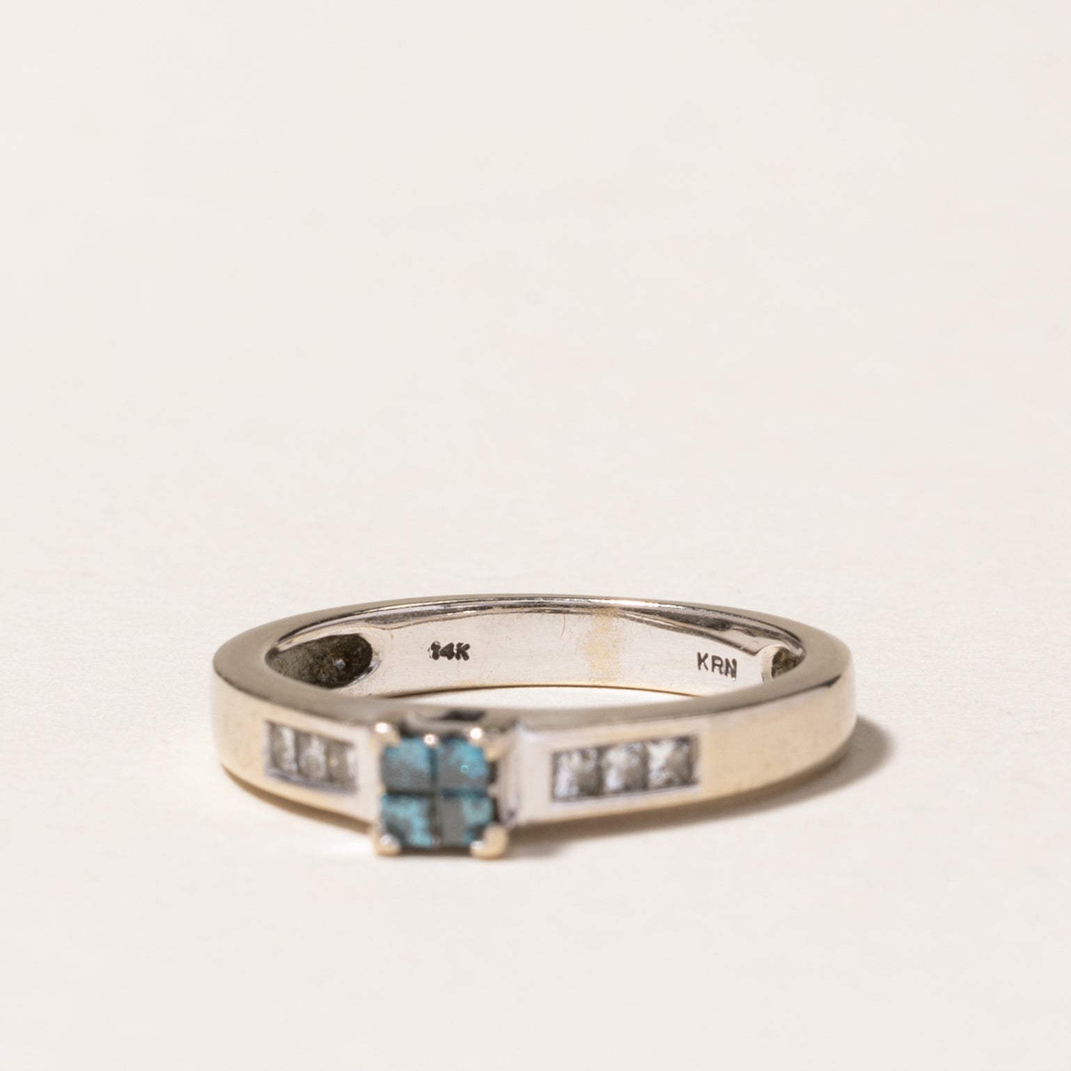 14k Enhanced Blue Diamond Ring | 0.12ct, 0.18ctw | SZ 6.75