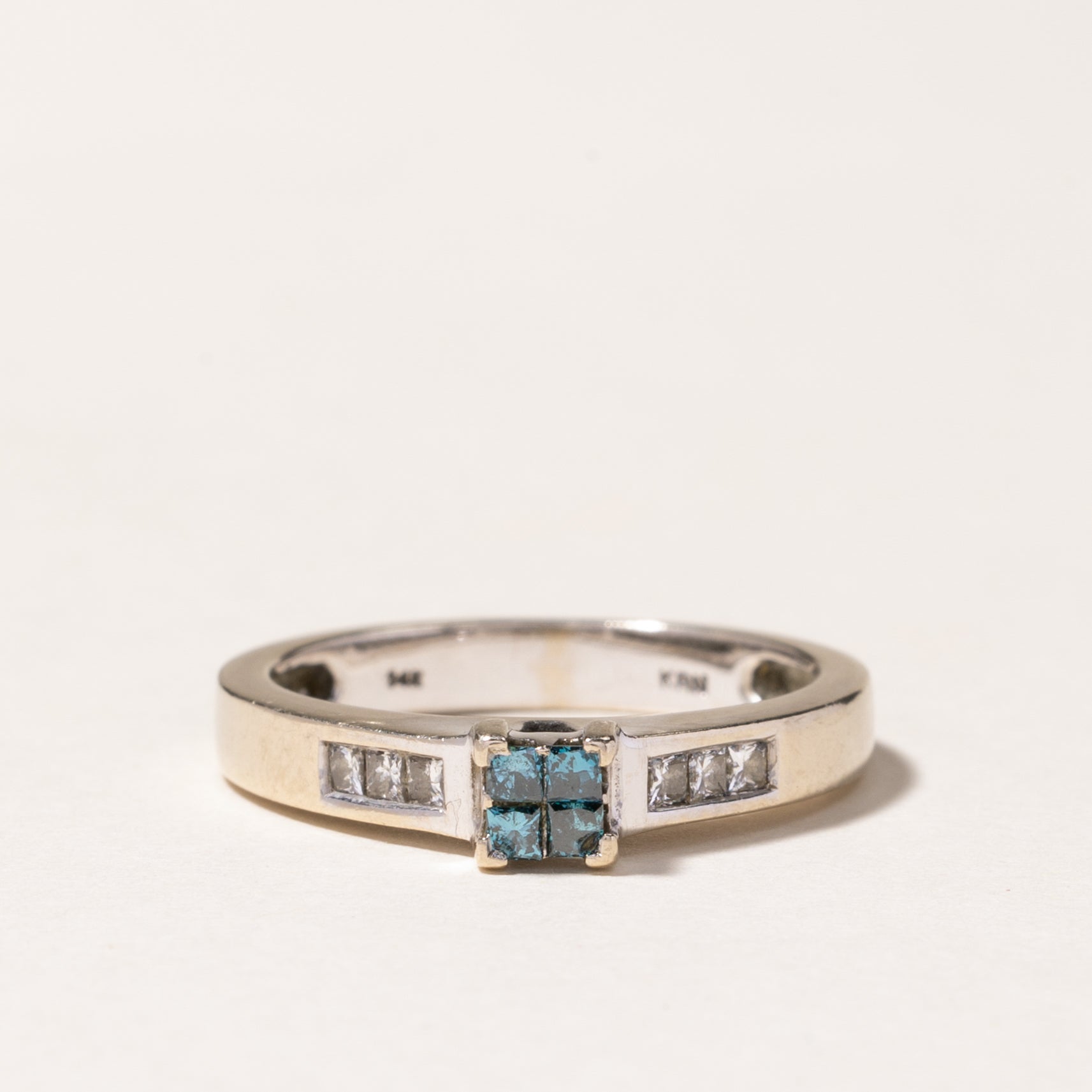 14k Enhanced Blue Diamond Ring | 0.12ct, 0.18ctw | SZ 6.75