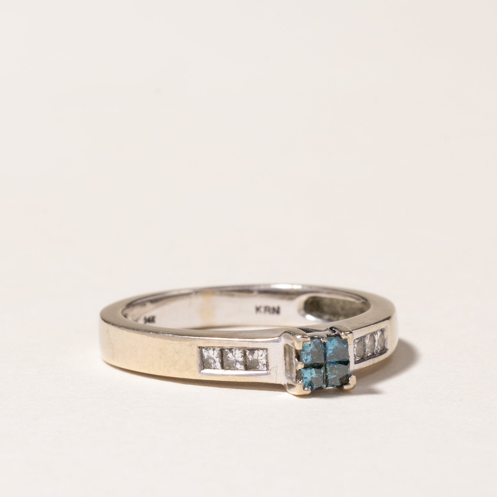 14k Enhanced Blue Diamond Ring | 0.12ct, 0.18ctw | SZ 6.75