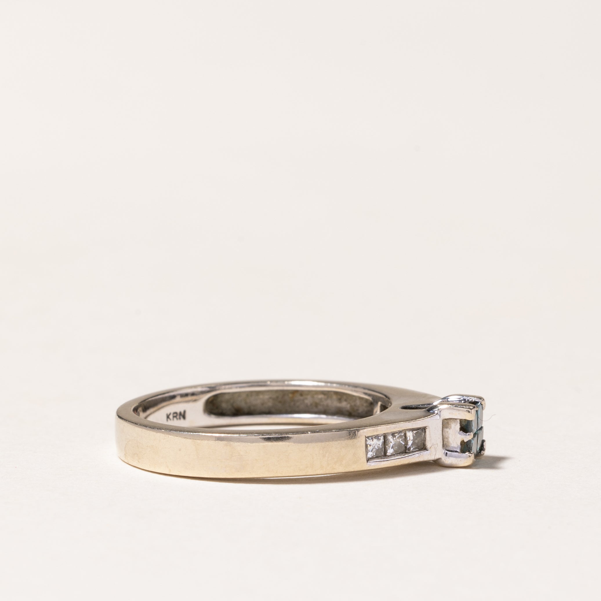 14k Enhanced Blue Diamond Ring | 0.12ct, 0.18ctw | SZ 6.75