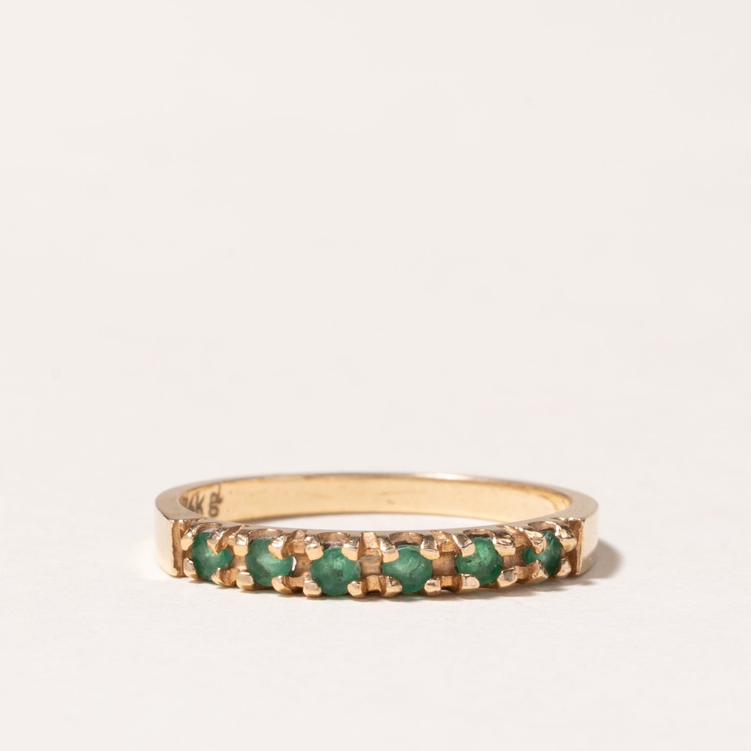 14k Six Stone Emerald Ring | 0.18ctw | SZ 6