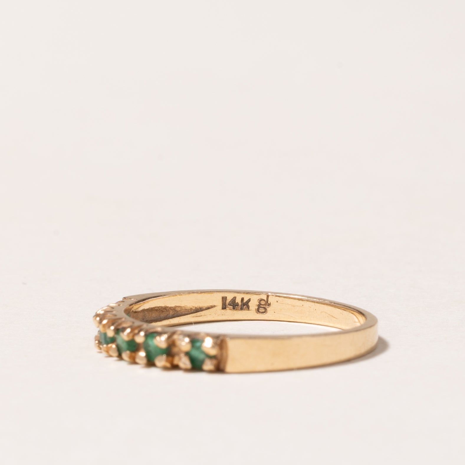14k Six Stone Emerald Ring | 0.18ctw | SZ 6