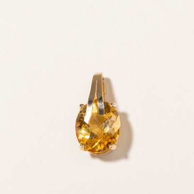 14K Oval Cut Citrine Pendant | 6.71ct
