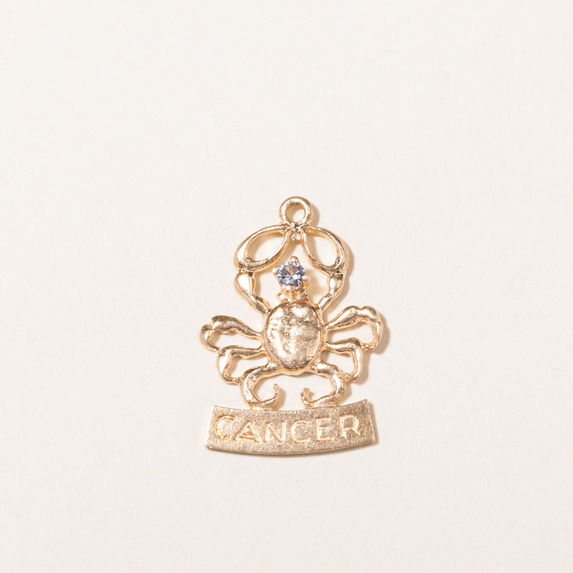 10K Synthetic Alexandrite Cancer Zodiac Pendant | 0.05ct