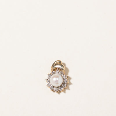 Pearl & Diamond Petal Pendant | 5.5mm, 0.02ctw |