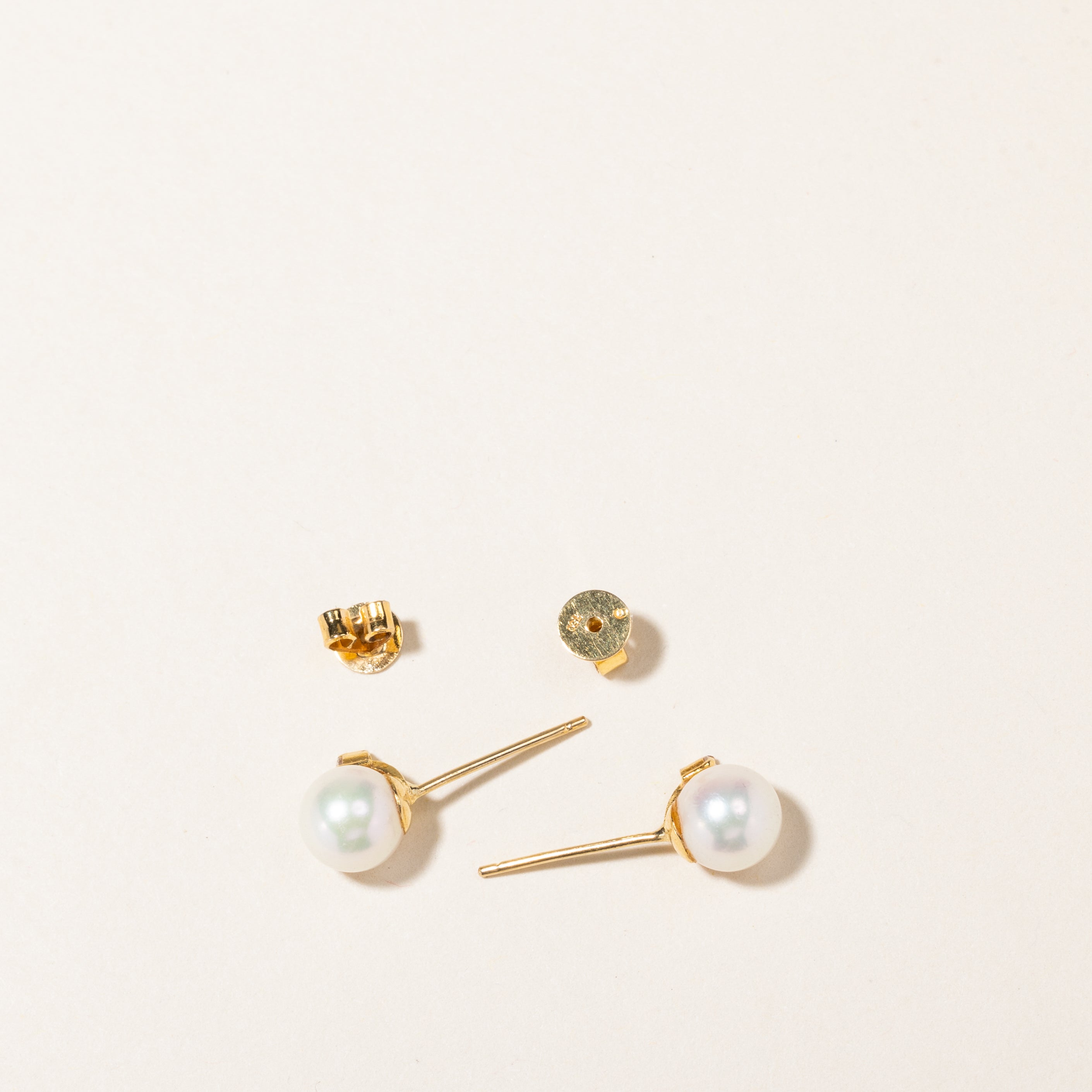Pearl & Diamond Stud Earrings | 6.70mm, 0.05ctw