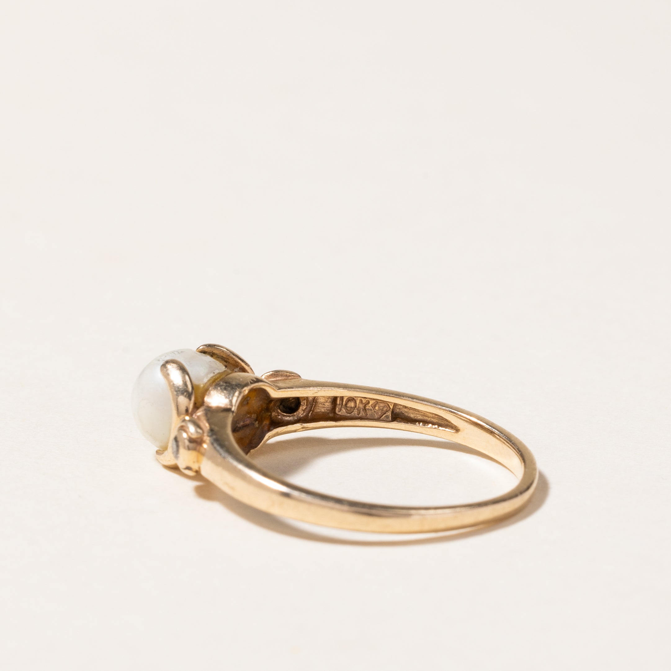 Pearl & Diamond Ring | 6.30mm, 0.03ctw | SZ 6.75