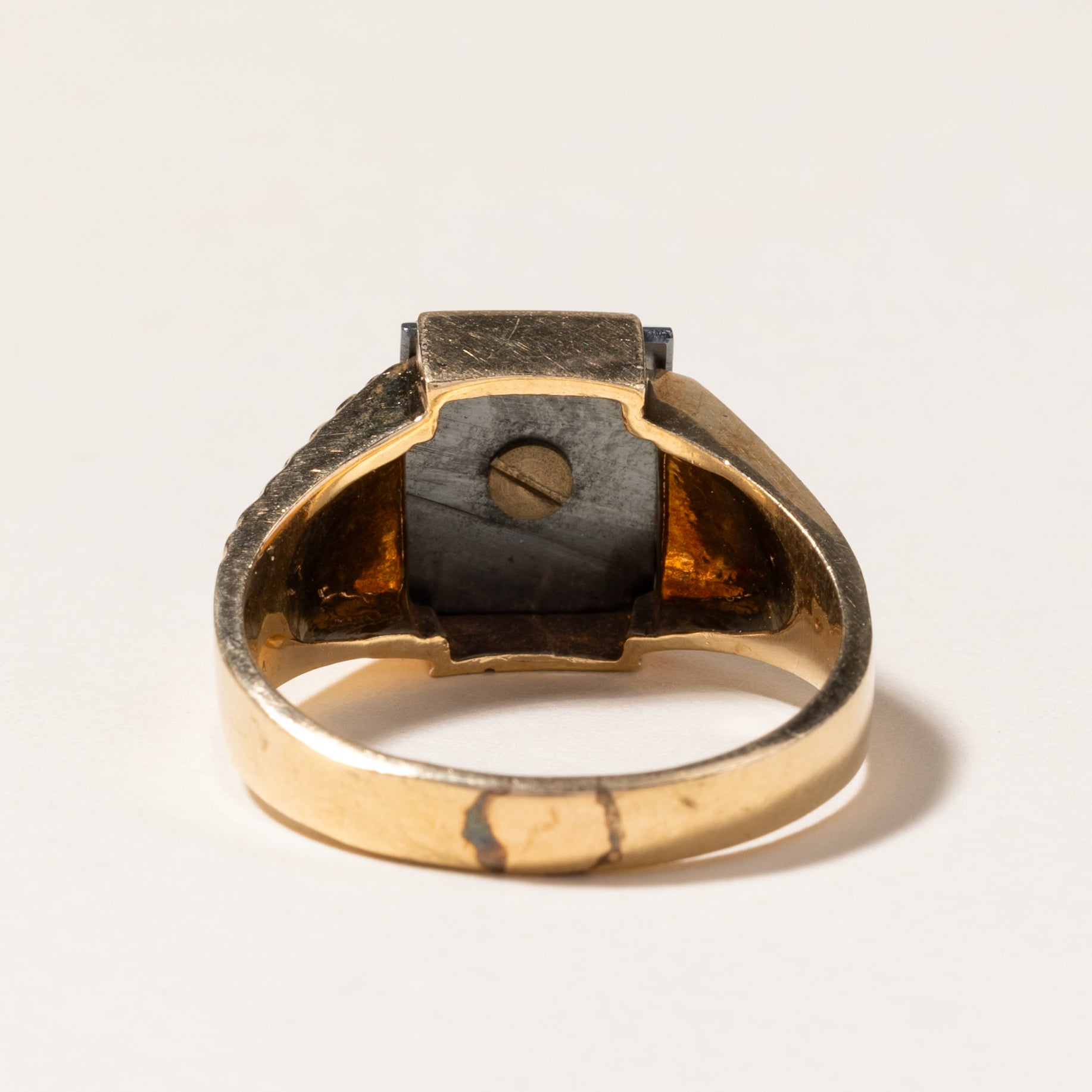 Hematite 'G' Initial Signet Ring | 4.05ct | SZ 11
