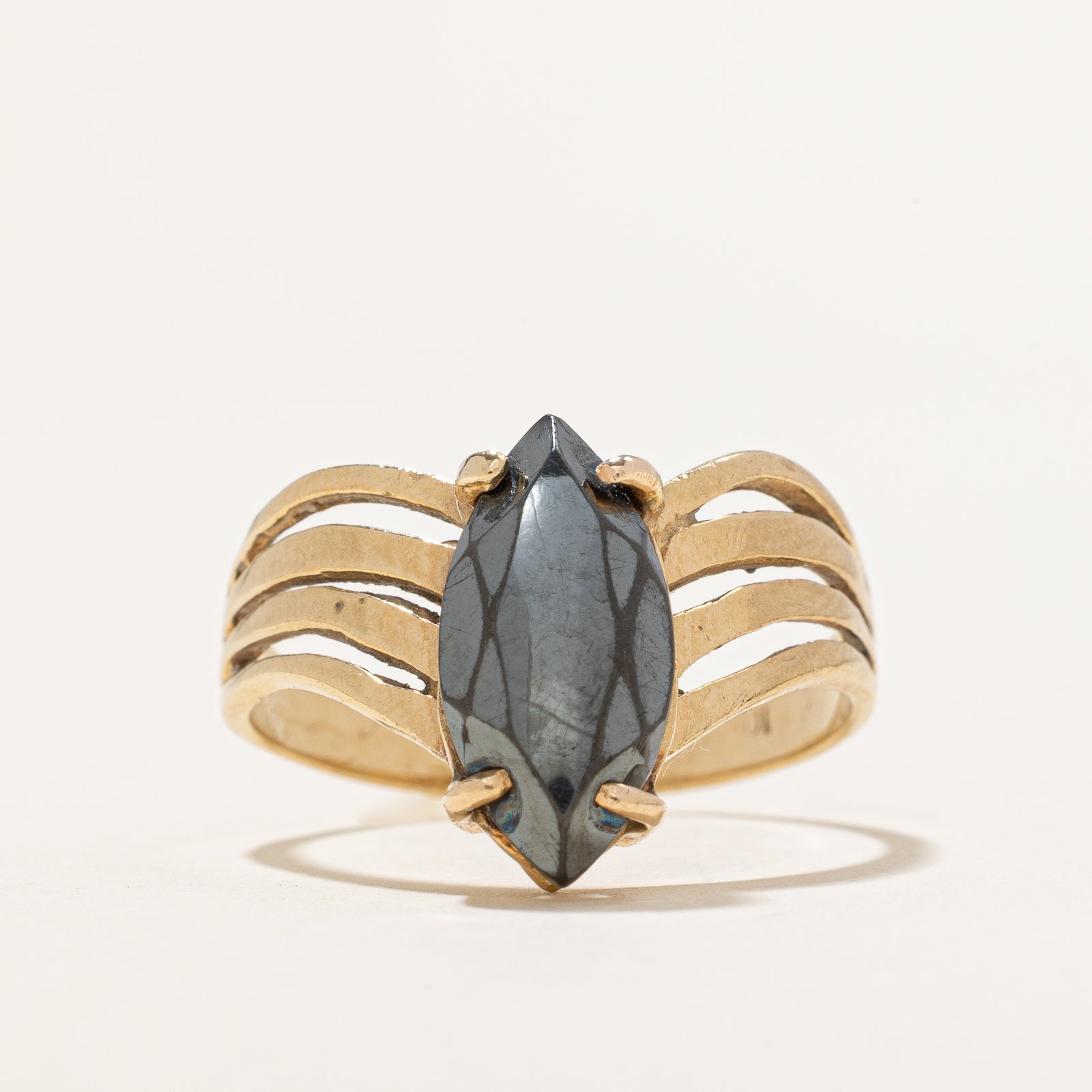 Hematite Chevron Ring | 2.62ct | SZ 8.75