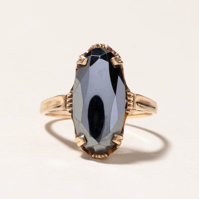 Oval Cut Hematite Cocktail Ring | 5.33ct | SZ 8.75