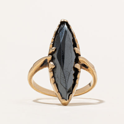Hematite Navette Ring | 4.93ct | SZ 6