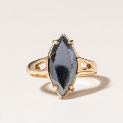 Marquise Cut Hematite Ring | 2.36ct | SZ 5.25