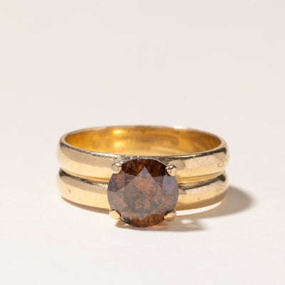 Solitaire Orange Brown Diamond Ring | 2.00ct | SZ 7.5