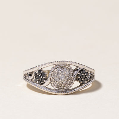 Black & White Diamond Multi Cluster Ring | 0.16ctw, 0.15ctw | SZ 8.5