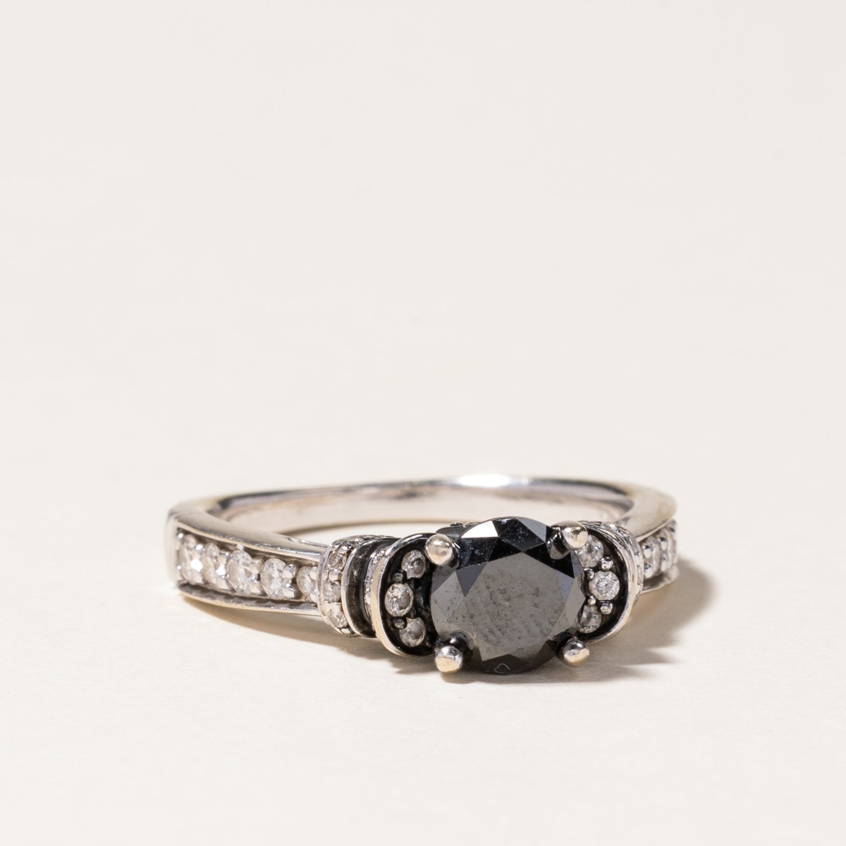 Black & White Diamond Engagement Ring | 1.00ct, 0.604ctw | SZ 7