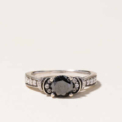 Black & White Diamond Engagement Ring | 1.00ct, 0.604ctw | SZ 7