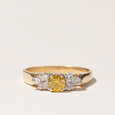Yellow & White Diamond Engagement Ring | 0.28ct, 0.24ctw | SZ 7.75
