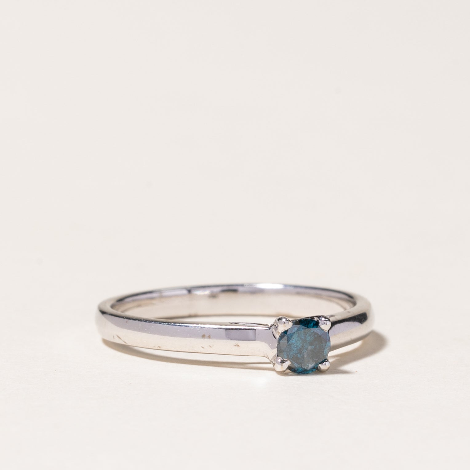Solitaire Blue Diamond Ring | 0.20ct | SZ 6.25