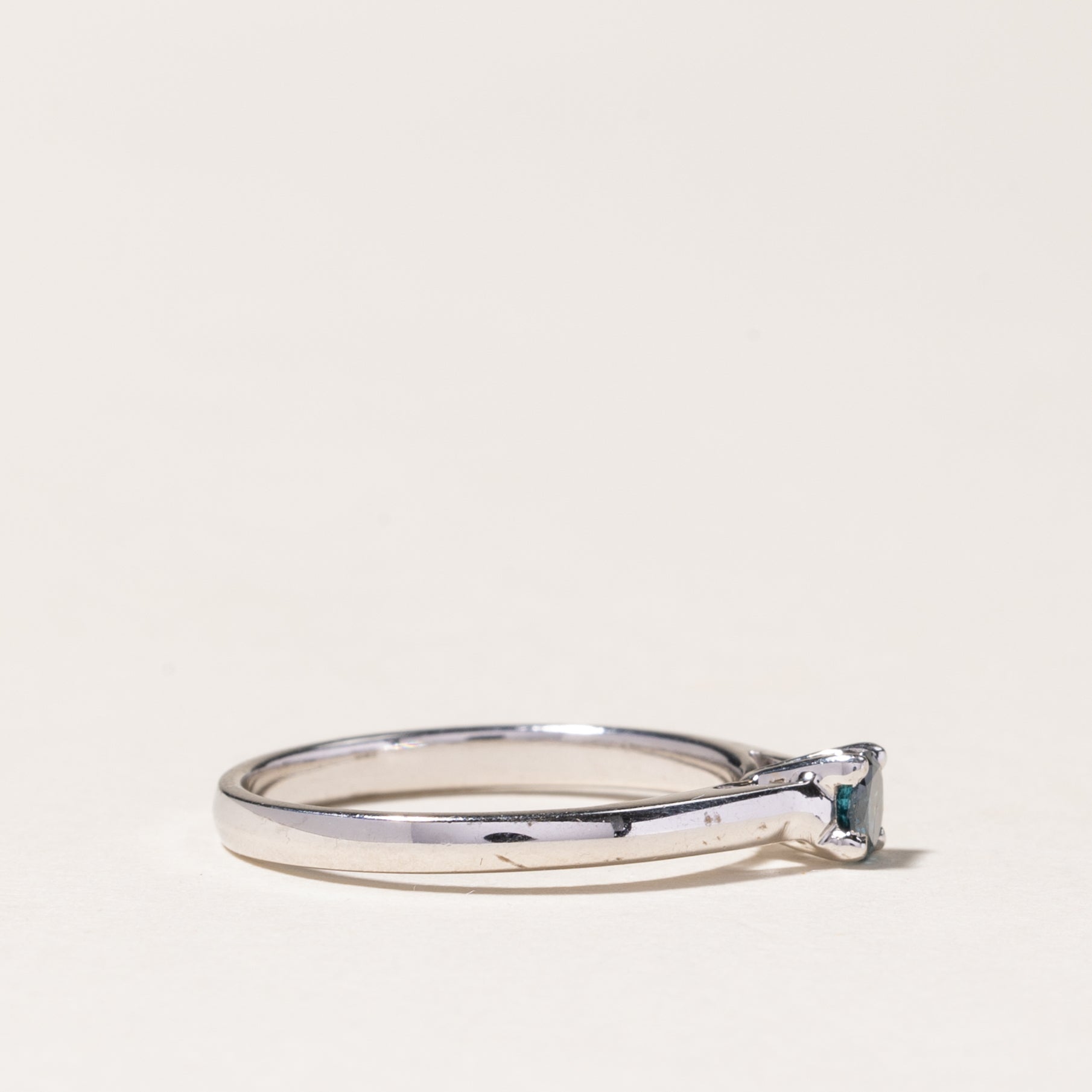 Solitaire Blue Diamond Ring | 0.20ct | SZ 6.25