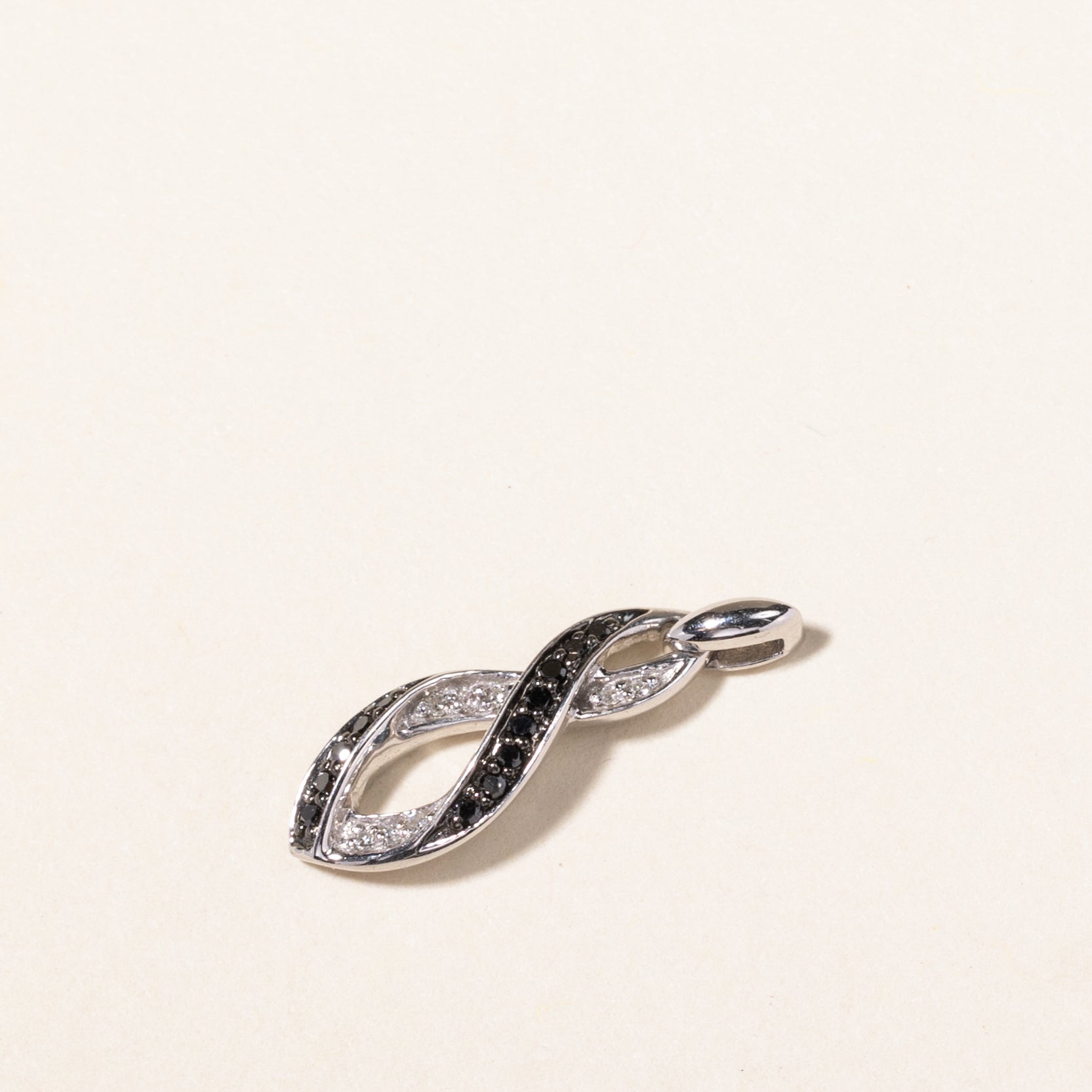Black & White Diamond Infinity Pendant | 0.065ctw, 0.04ctw