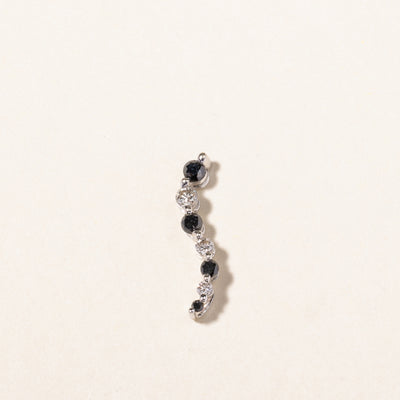 Black & White Diamond Drop Pendant | 0.122ctw, 0.09ctw