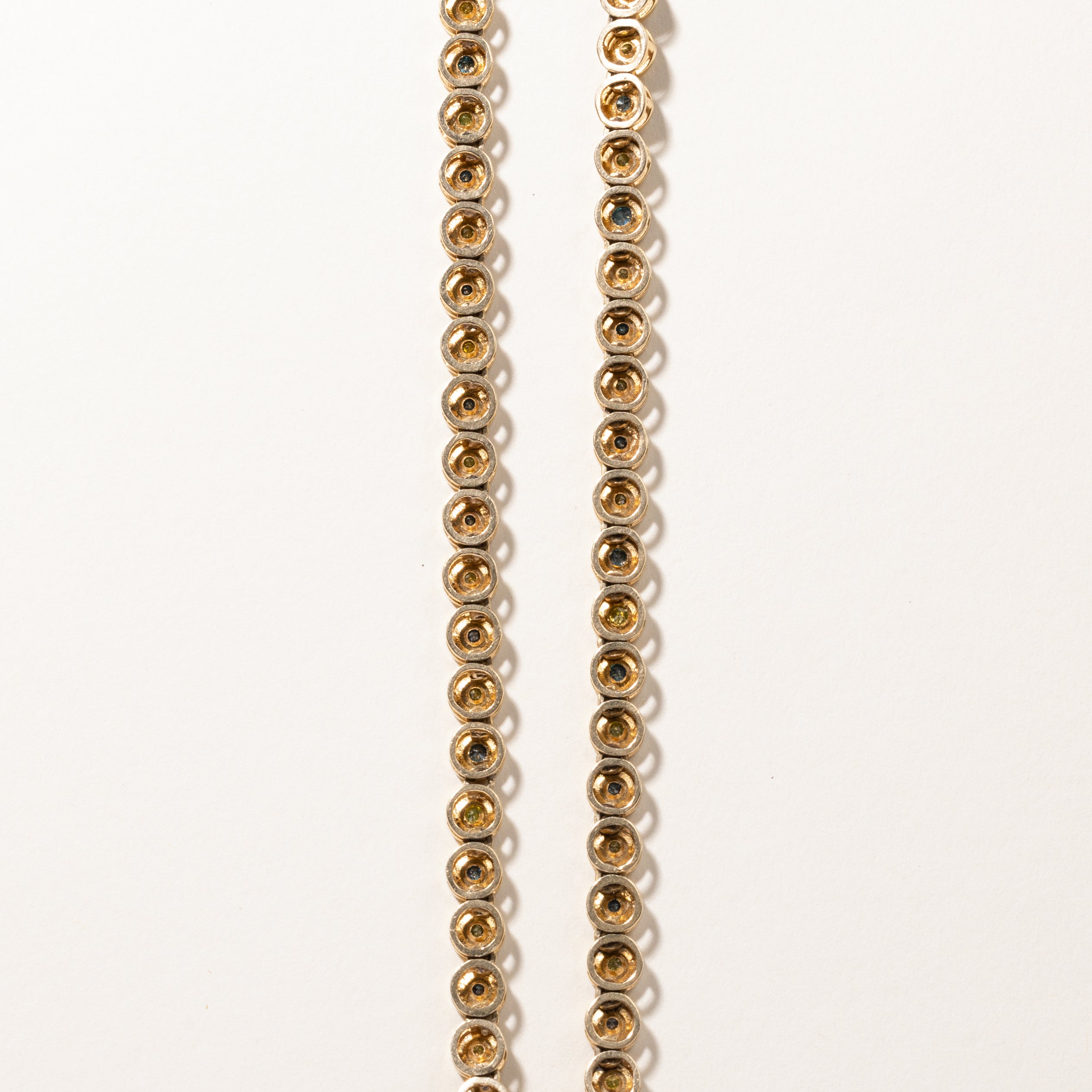 Yellow & Blue Diamond Eternity Necklace | 2.65ctw, 2.60ctw | 29"